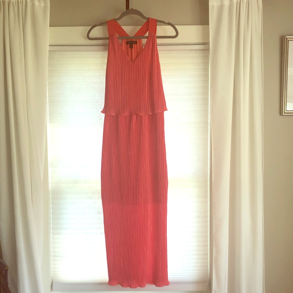 Coral Banana Republic maxi dress